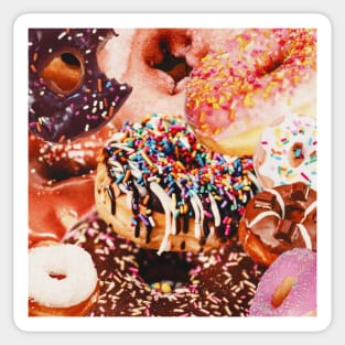 Donuts Retro Collage Art Sticker